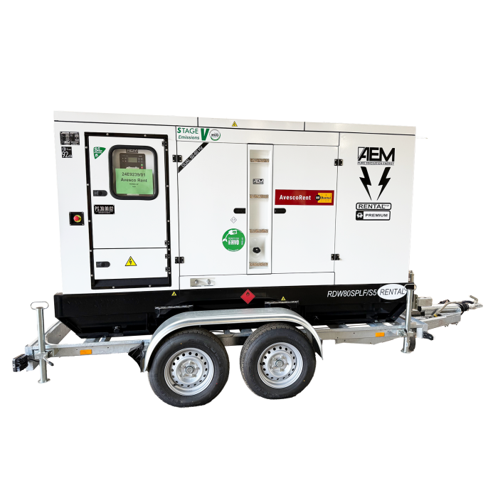 Stromerzeuger Stage V < 80 kVA / Anhänger - Vermietung