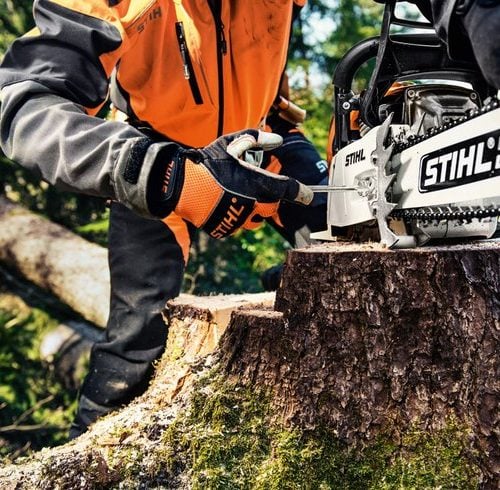Tronçonneuse a bois STIHL MS 461 disposition de la chaîne