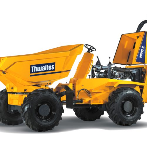 Dumper à pneus Thwaites Mach 763 vue du moteur